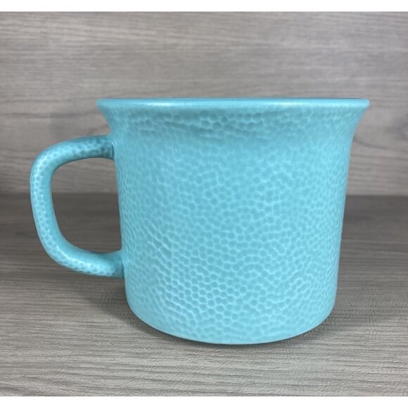 CorningWare 20 Oz Mug Aqua Blue Textured Coffee Tea Cup Oversized Ceramic - Picture 1 of 5